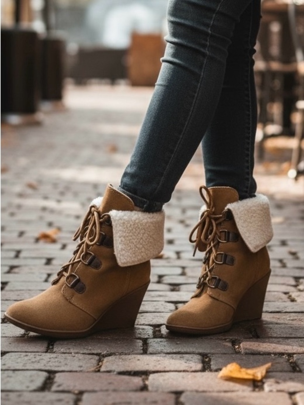 Coach and Four Sherpa Suede Leather Boots Women’s Size 8.5 Tan Brown Keystone II